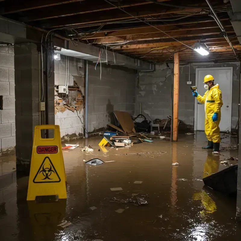 Flooded Basement Electrical Hazard in Woodbury County, IA Property